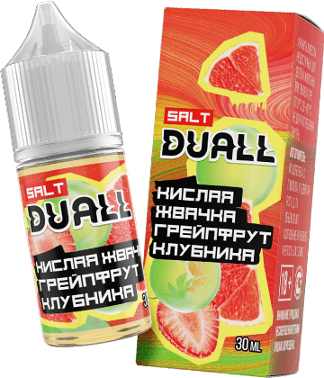 DUALL SALT HARD 30 ml / Кислая жвачка Грейпфрут Клубника
